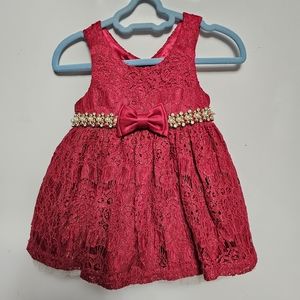 Red princess dress set 6mos